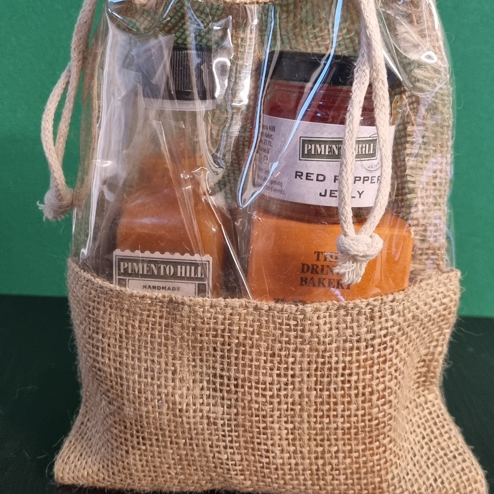 Jute w window gift bag