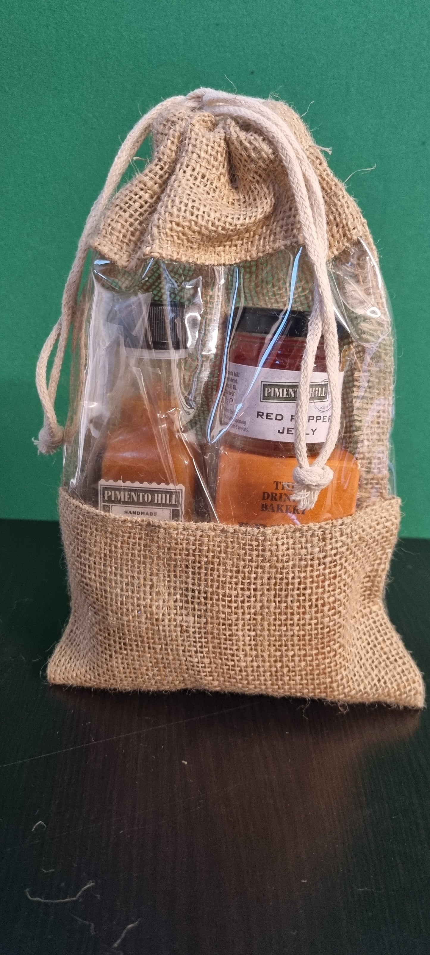 Jute w window gift bag
